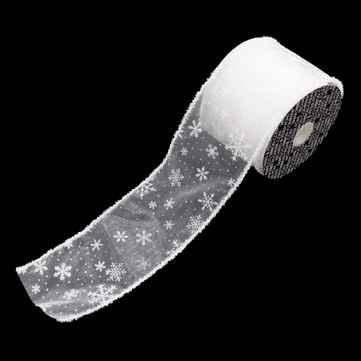 スノーフレーク ホワイト/ホワイト 巾10cm　18M巻