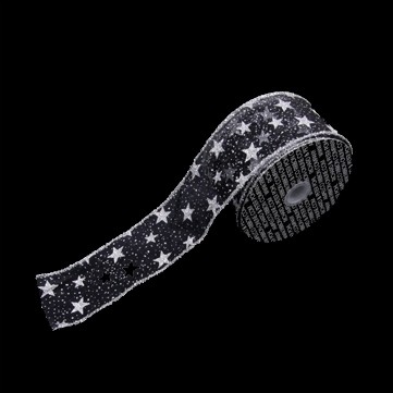 ラメスター ブラック 巾7.5cm 9M巻