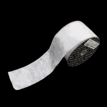 メリークリスマス シルバー 巾7.5cm 9M巻