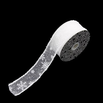 スノーフレーク ホワイト/ホワイト 巾5cm 9M巻