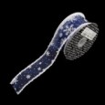 スノーフレーク ブルー/ホワイト 巾5cm 9M巻