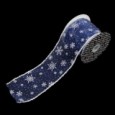スノーフレーク ブルー/ホワイト 巾10cm 9M巻