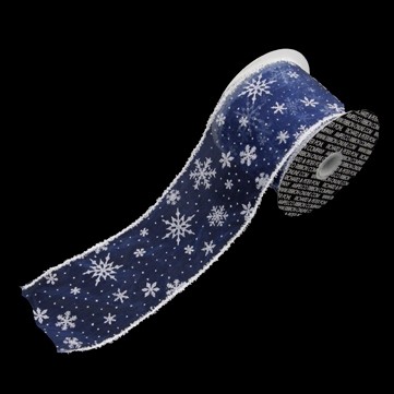 スノーフレーク ブルー/ホワイト 巾10cm 9M巻