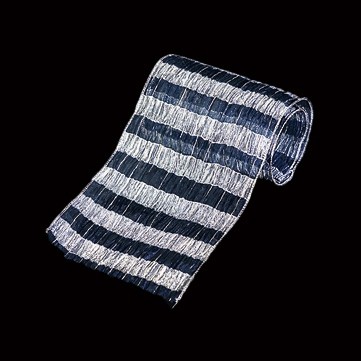 リンクルストライプ ネイビー/シルバー 15cm 9M巻