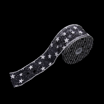 ラメスター ブラック 巾7.5cm 18M巻