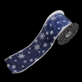 スノーフレーク ブルー/ホワイト 巾10cm　18M巻