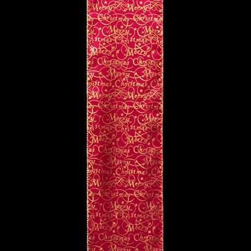 メリークリスマス ワイン/ゴールド 巾12.5cm 9M巻