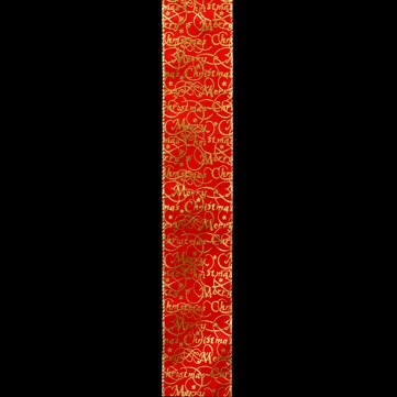 メリークリスマス レッド/ゴールド 巾7.5cm 18M巻