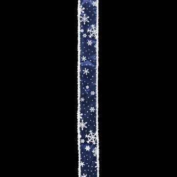 スノーフレーク ブルー/ホワイト 巾5cm　18M巻