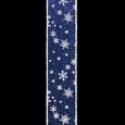 スノーフレーク ブルー/ホワイト 巾10cm　18M巻